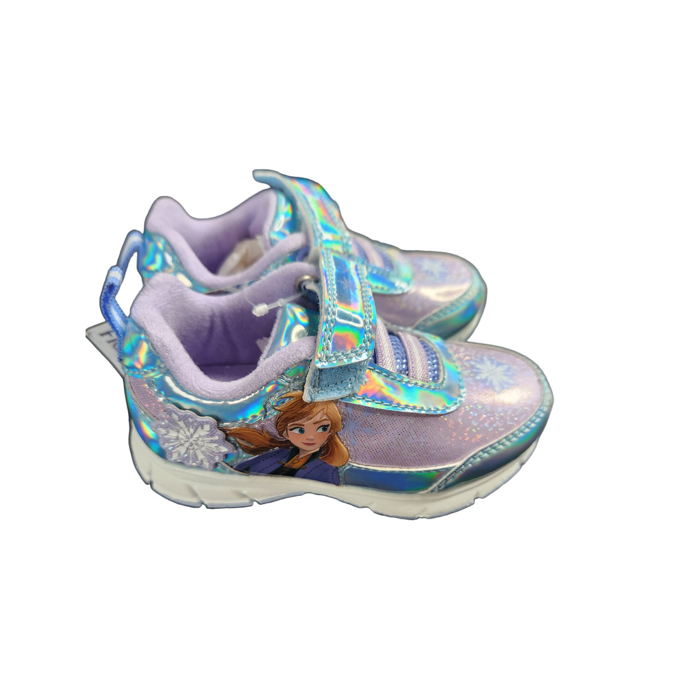 Disney Frozen Toddler Anna & Elsa Light Up Elastic Lace Sneaker NWT